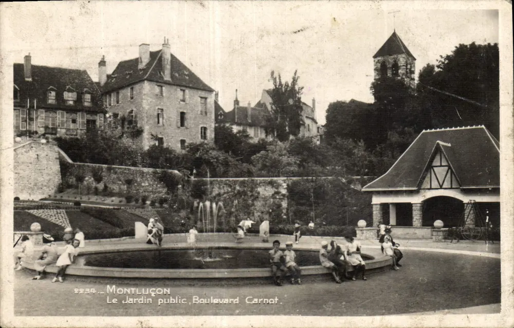 Montluçon — O Jardim Público, Boulevard Carnot — Editor La Cigogne, n° 2234 - Frente