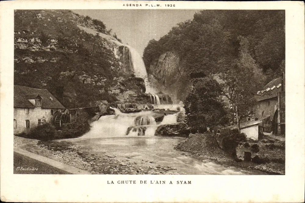 A queda do Ain em Syam — Agenda P.L.M. 1925 — Cl. Baudinière - Frente