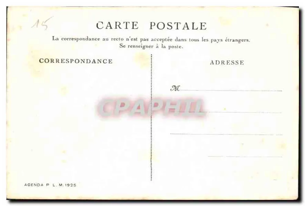 A queda do Ain em Syam — Agenda P.L.M. 1925 — Cl. Baudinière - Verso