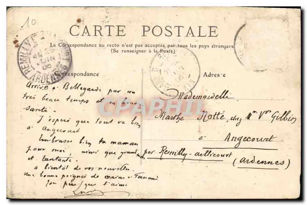 Bellegarde — Die Verlust des Rhônes — Fußgängerbrücke über den Fluss — Verlag Michars, Bellegarde - Rückseite