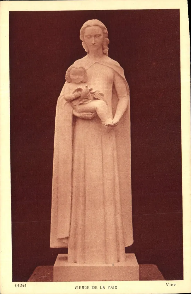Virgem da Paz — estátua em pedra — Braun & Cie, Paris, n° 01241 - Frente