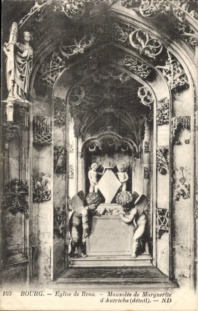 Bourg — Kirche von Brou — Mausoleum von Marguerite d'Autrèche (Detail) - Vorderseite