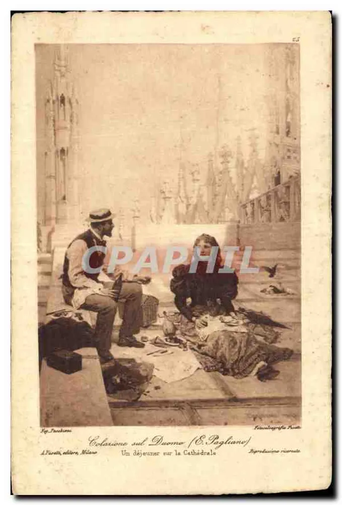 Um almoço sobre a Catedral — E. Pagliano — A. Fiaschi, editor, Milão - Frente