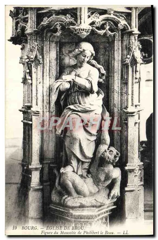 Bourg — Kirche von Brou — Figur des Mausoleums von Philibert le Beau — L.L. - Vorderseite