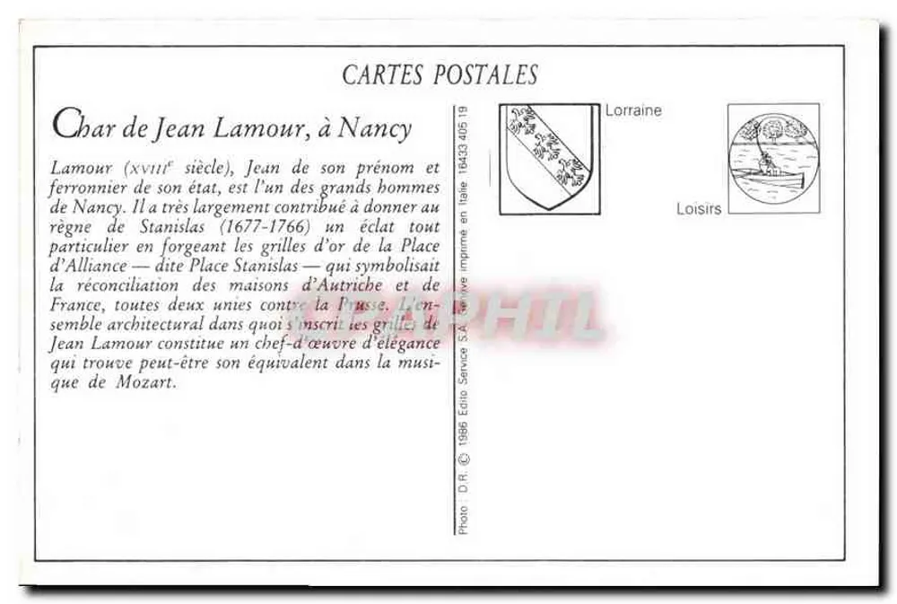 Nancy - Historischer Umzug, 1909 - Das Wagen der Jean Lamour - Rückseite