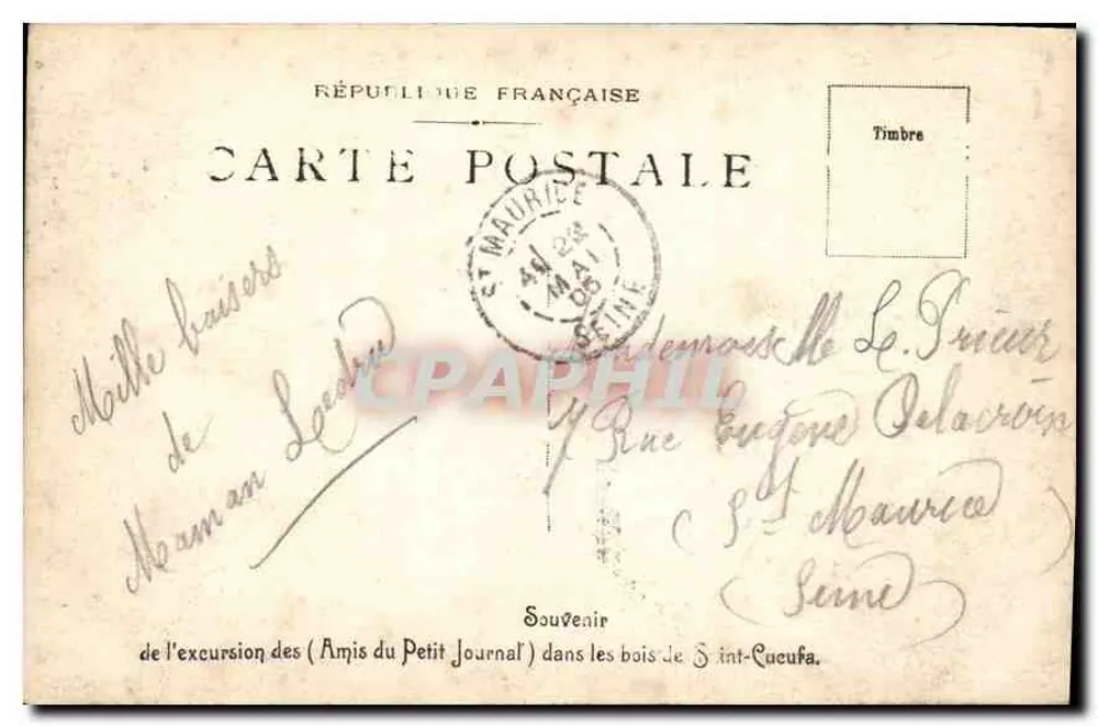 Saint-Cucufa — Wald am See — E. Besson, Bromographie Rueil - Rückseite