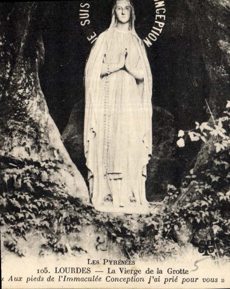 Lourdes — Die Jungfrau der Grotte — Die Pyrenäen — Nr. 105 - Vorderseite