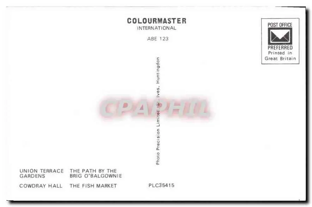 Aberdeen — dois gatos pretos com laços — editor Colourmaster International, série ABE 123 - Verso