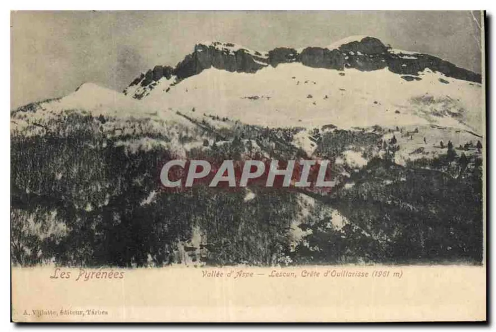 Vallée d'Aspe — Lescun, Crête d'Ouillarisse (1961 m) — A. Villatte, Verlag, Tarbes - Vorderseite