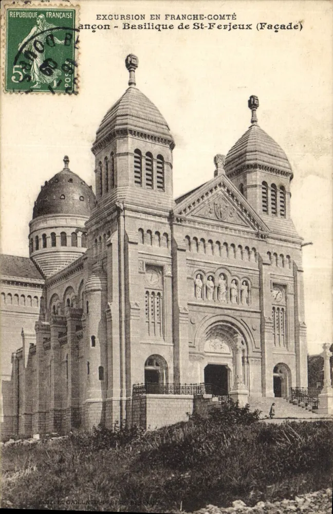 Basílica de St-Ferjeux (Fachada) — Excursão na Franche-Comté — Émile L. Galland, prefeito dos Vosges - Frente
