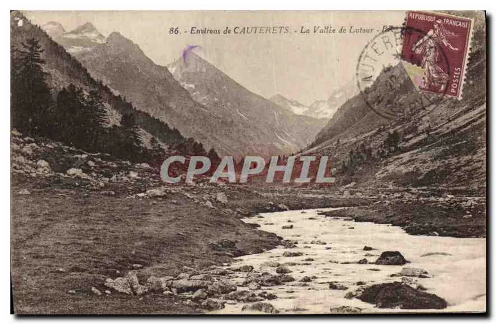Ao redor de CAUTERETS - A Vale de Lutour - Editor Bios Frères, Bordeaux, n°86 - Frente