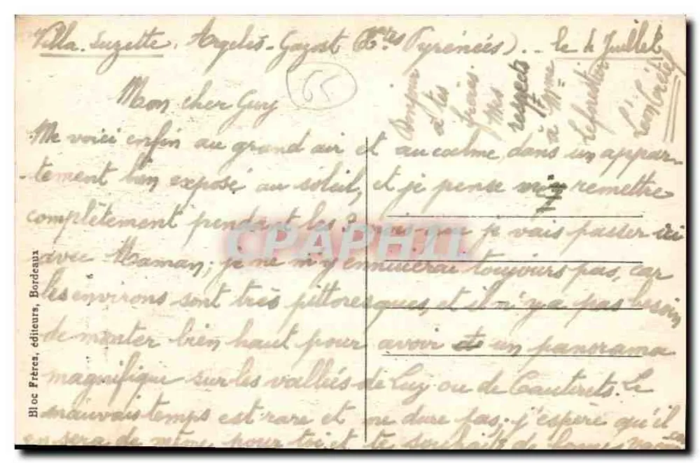 A Cachoeira de Lutour — Cauterets - BR — 92. Cauterets - Verso