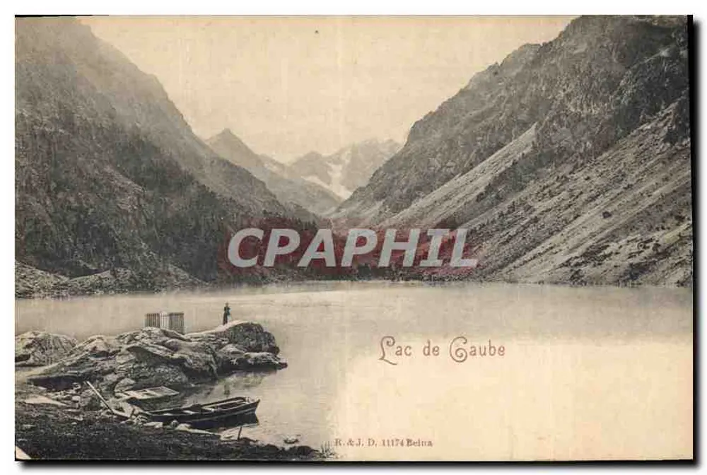 Lago de Gaube — vista panorâmica — R. & J. D. 11174 Belna - Frente