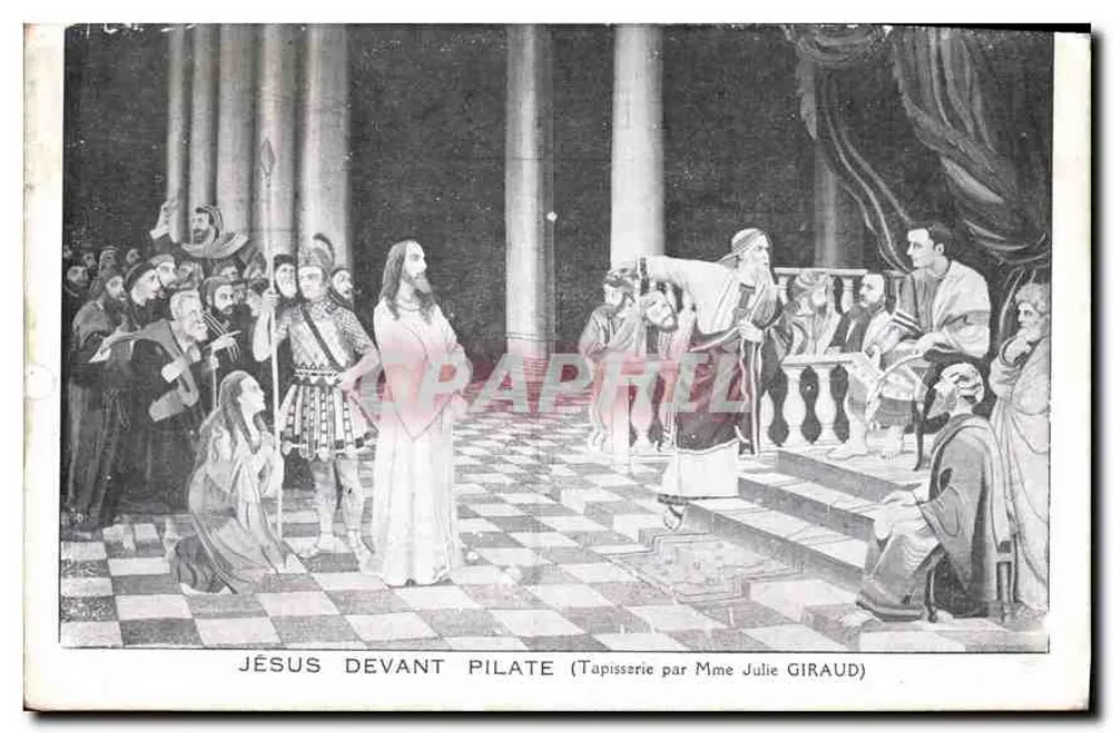 Jesus vor Pilatus — Wandteppich von Frau Julie Giraud - Vorderseite