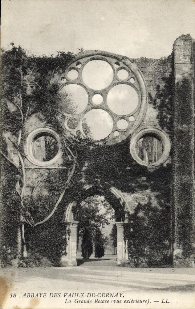Abbaye des Vaulx-de-Cernay — Die Große Rosette (Außenansicht) — LL, n°18 - Vorderseite
