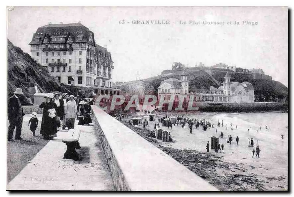 Granville — O Plat-Gousset e a Praia — J. Pault, fot. - Frente
