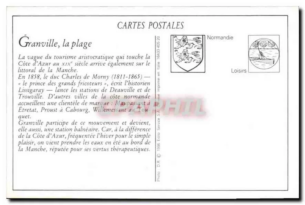 Granville — O Plat-Gousset e a Praia — J. Pault, fot. - Verso