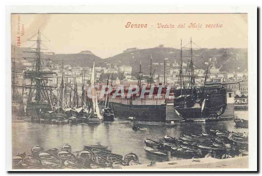 Genova - Ansicht vom Molo Vecchio — Verleger Filastrotono, Nr. 1844 - Vorderseite
