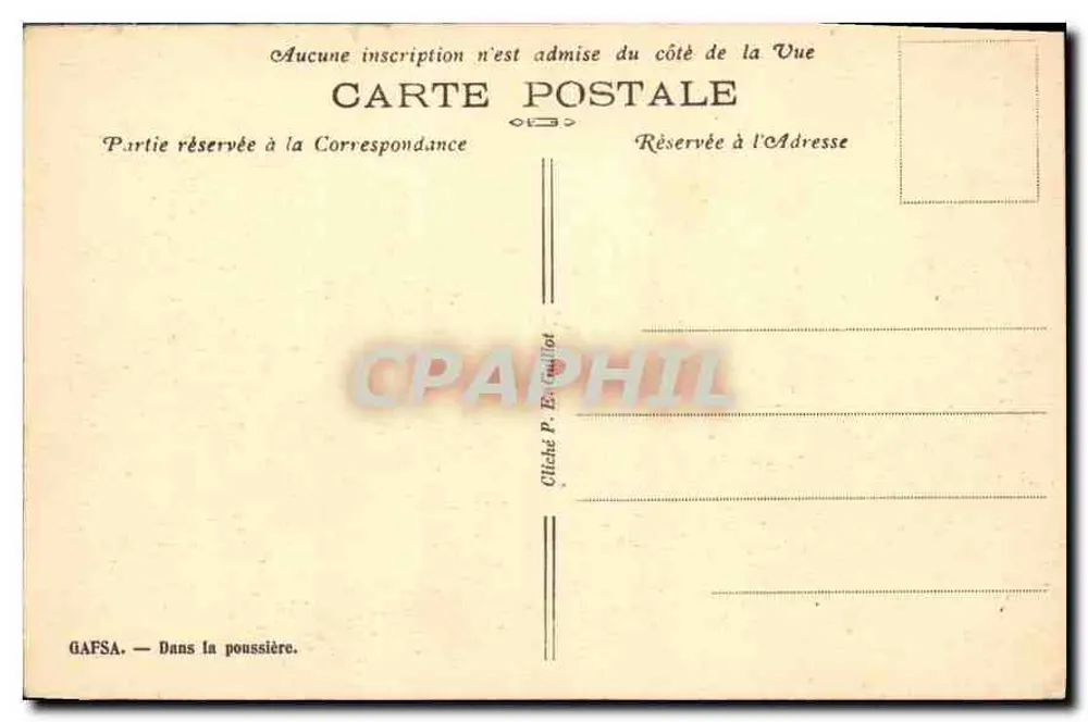 Gafsa — Paisagem rural com pastor e jumentos — Ollahé P. B. Guillot - Verso