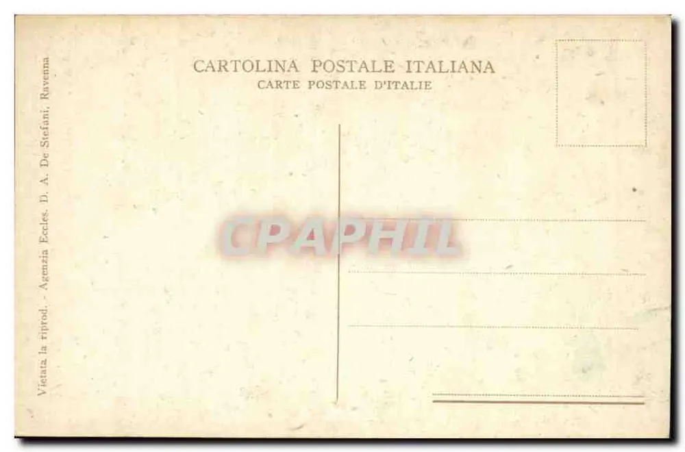 Justinian der Kaiser — Mosaik der Basilika S. Vitale — Verleger Stefani, Ravenna - Rückseite
