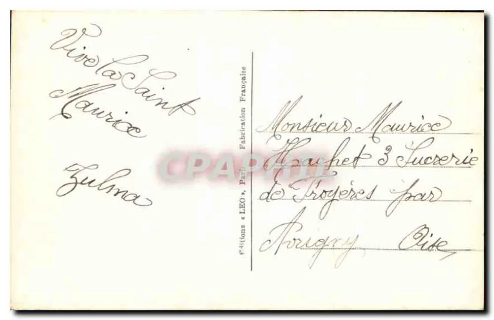 Jovem mulher — retrato — editor LEO, n° 5820 - Verso