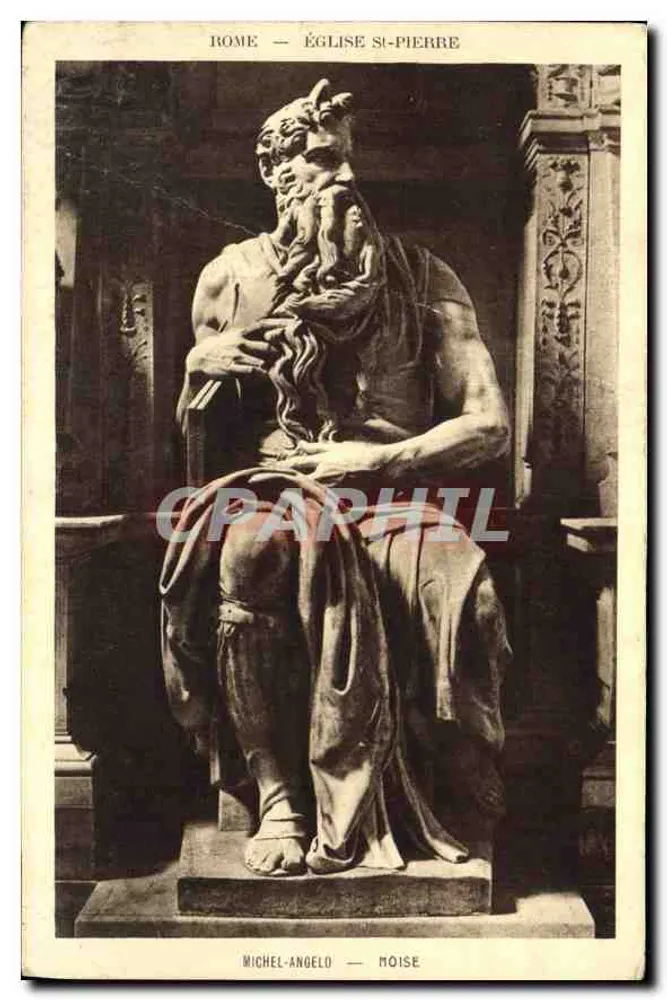 Roma — Igreja de São Pedro — Estátua de Moisés por Michelangelo - Frente