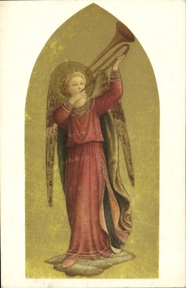 Anjo músico — detalhe do «Grand Tétranocole» — Folio Bartolo Angelico, Florença, Museu Saint-Marcos, N° 785 - Frente