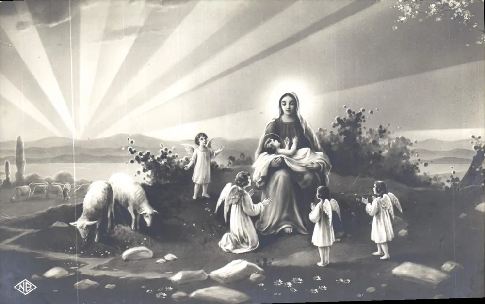Nossa Senhora da Natividade — cena religiosa — editor NB, n° 01021 - Frente
