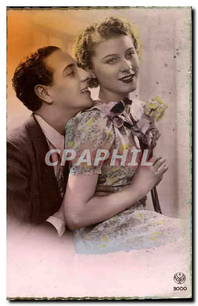 Casal em traje da época — editor A. NOGER, n° 3000 - Frente