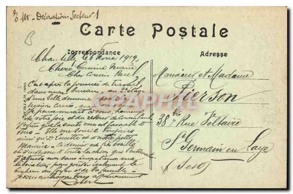 Castelo de Chantilly — A Entrada — LL. - Verso