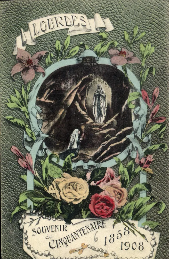 Lourdes — Cinquentenário 1858-1908 — Editor não visível - Frente