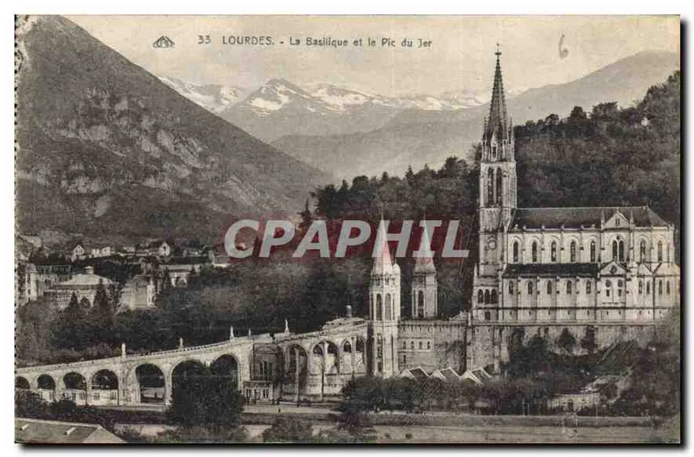 Lourdes - A Basílica e o Pic du Jer — editor Lourdes, n° 33 - Frente