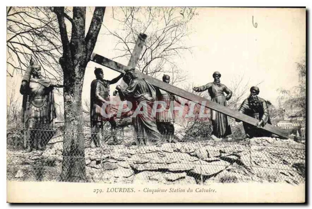 Lourdes - Quinta Estación del Calvario — Edición F. Viron, n° 279 - Anverso