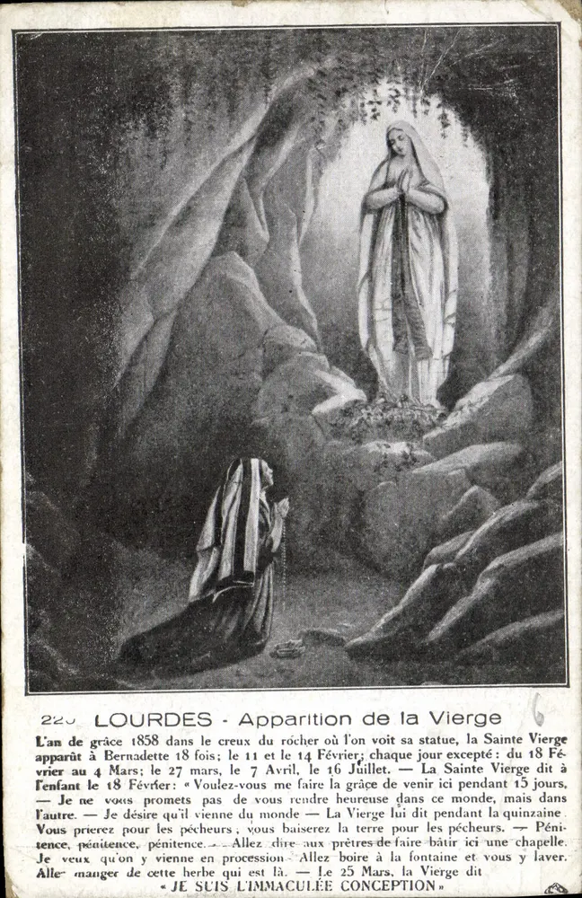 LOURDES - Aparecimento da Virgem — 220 — Editor não visível - Frente