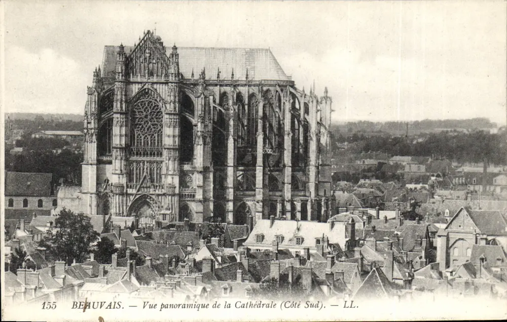 Beauvais — Panoramablick auf die Kathedrale (Südseite) — LL. — N° 155 - Vorderseite