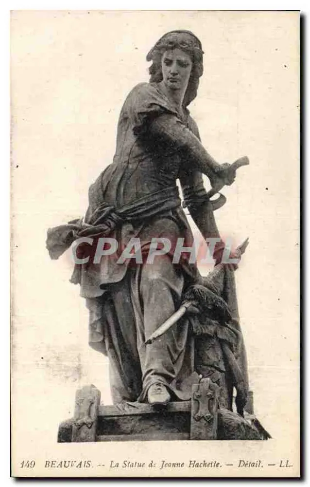 Beauvais — A Estátua de Jeanne Hachette — Detalhe — LL. - Frente