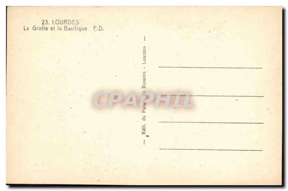 Lourdes — A Gruta e a Basílica — Édit. do Peregrino do Rosário - Lourdes - Verso