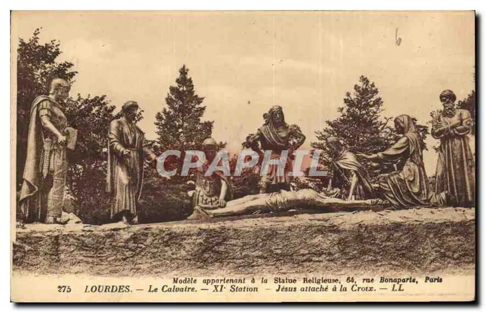 Lourdes — Der Calvaire — 11. Station — Jesus am Kreuz — Modell der religiösen Statue, 64, rue Bonaparte, Paris - Vorderseite