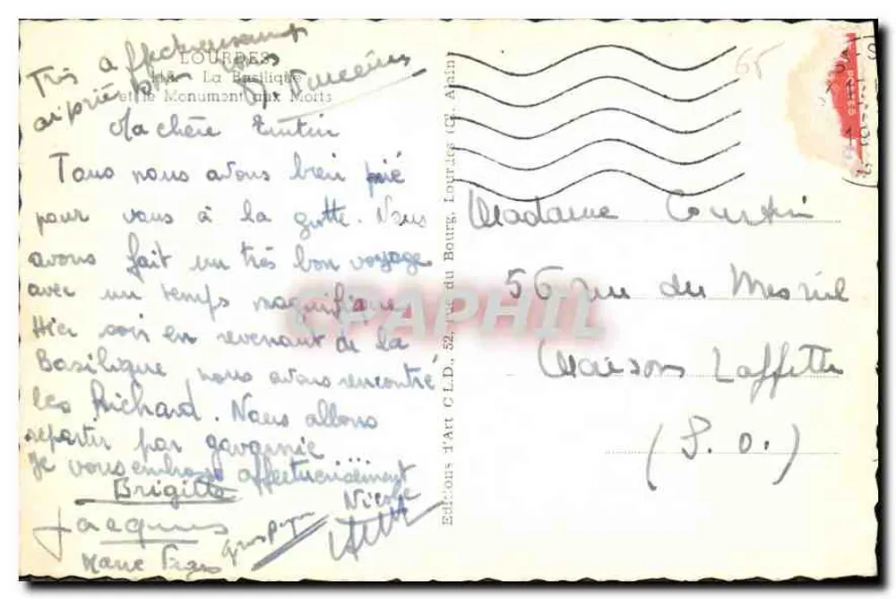 Die Basilika und das Kriegerdenkmal in Lourdes — Éditions Alain (C.L.D.) - Rückseite