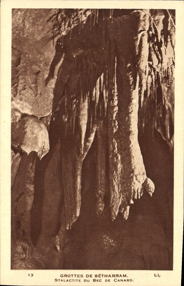 Grutas de Bétharram — Stalactite do Bico do Pato — LL, n°13 - Frente