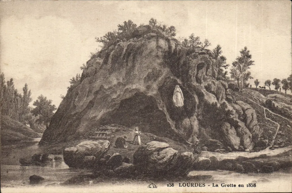 Lourdes - A Gruta em 1858 — n°158 - Frente