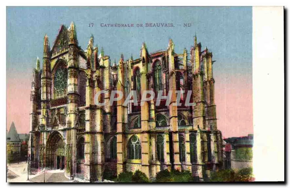 Catedral de Beauvais — vista da fachada — Imp. Lévy e Reinhard, Paris, n°17 - Frente