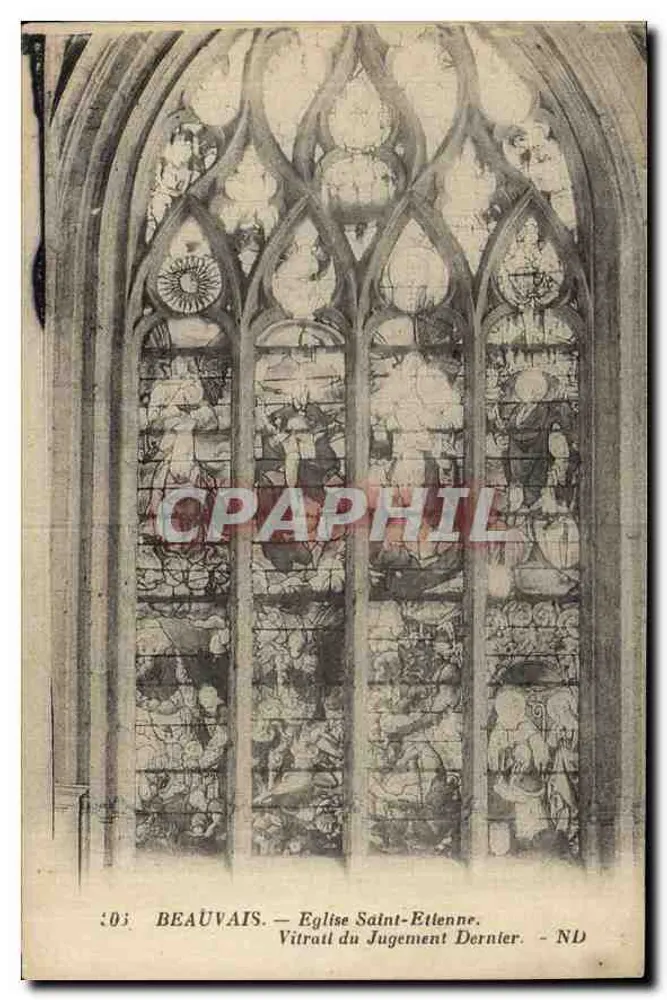 Beauvais — Kirche Saint-Etienne — Glasfenster des Jüngsten Gerichts - Vorderseite