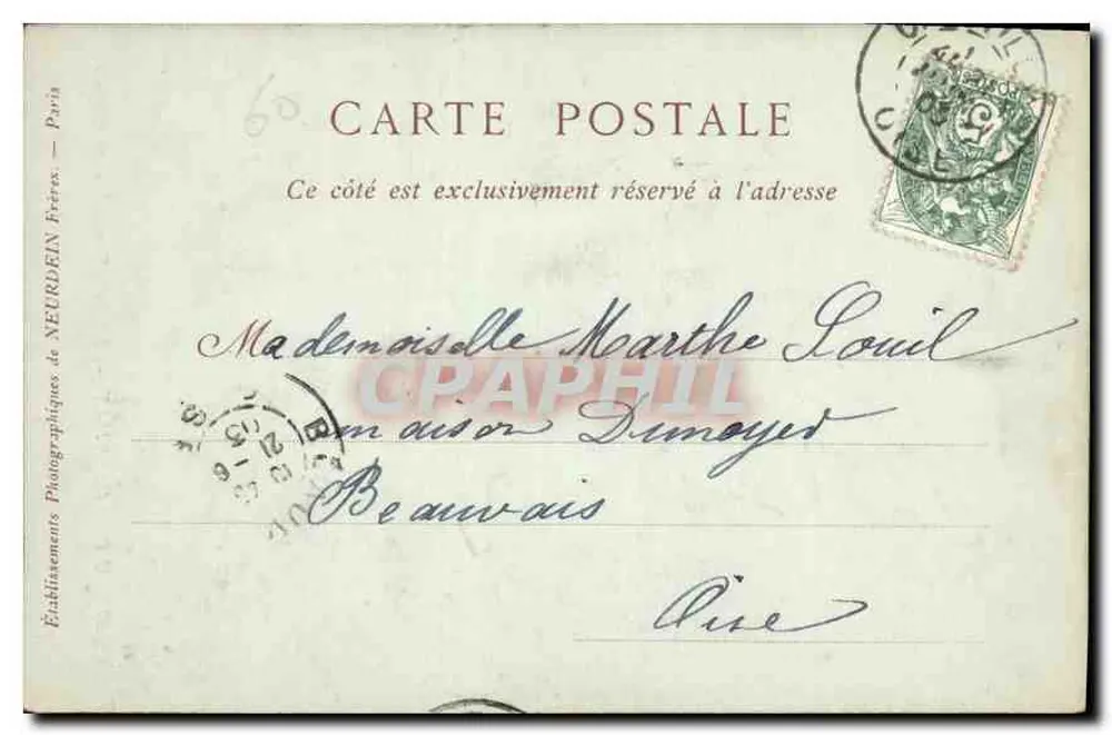 Schloss Chantilly — Der Haupteingang und die Kapelle — Papeterie-Tahacès, DORÉ, 1 Rue de Paris, Chantilly - Rückseite