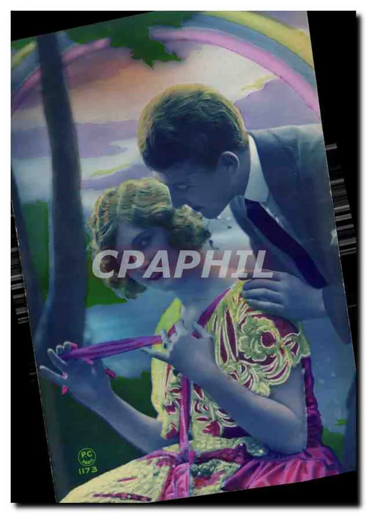 Casal amoroso sob um arco-íris — editor PC Paris n°1173 - Frente