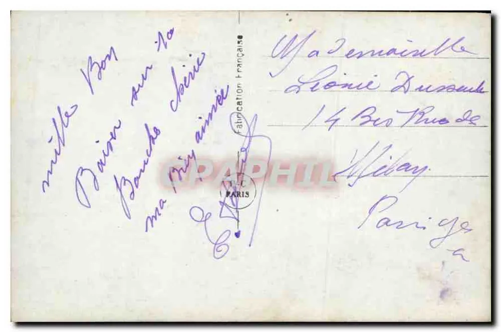 Casal amoroso sob um arco-íris — editor PC Paris n°1173 - Verso