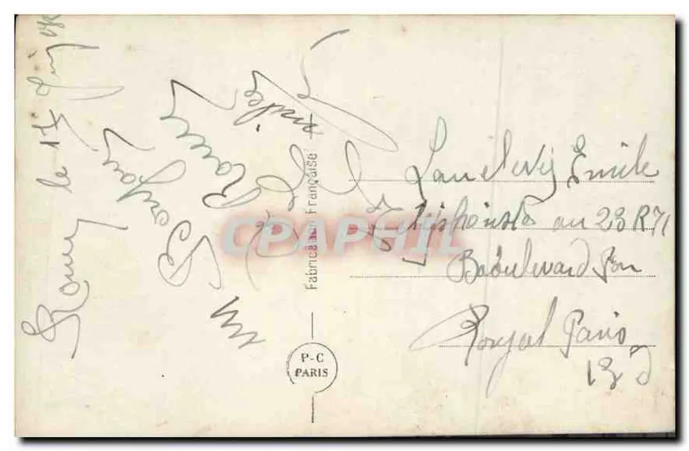 Parać w objęciach — romantyczna scena — PC Paris n°987 - Rewers