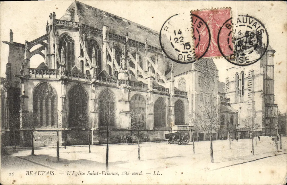 Beauvais — Die Kirche Saint Étienne, nördliche Seite — LL. - Vorderseite
