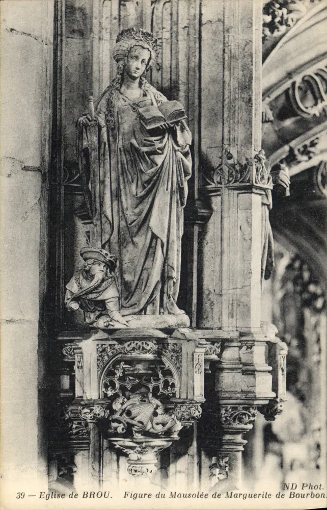 Kirche von Brou — Figur des Mausoleums von Marguerite de Bourbon — ND Phot. - Vorderseite