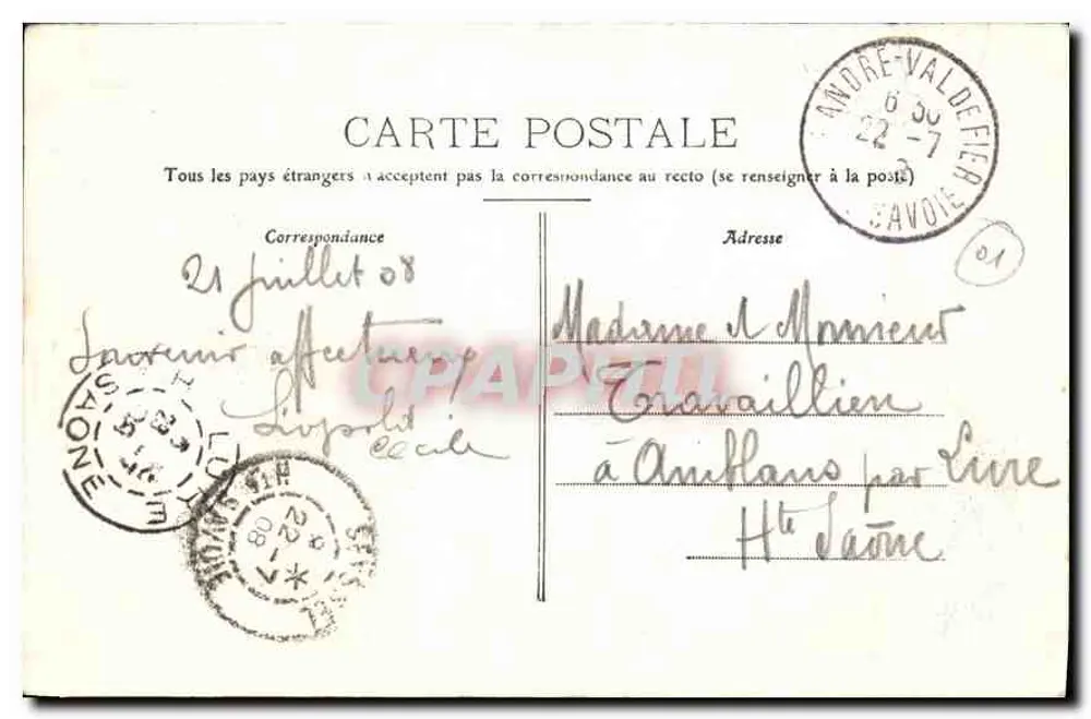 O vale do Fier — Os dois túneis — L. Michaux, editor Bellegarde - Verso